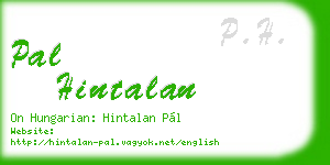 pal hintalan business card